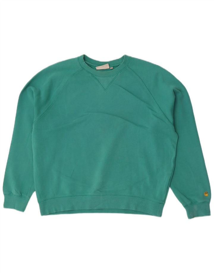 Carhartt Womens Oversized Sweatshirt Pullover UK 10 Small Grüne Baumwolle