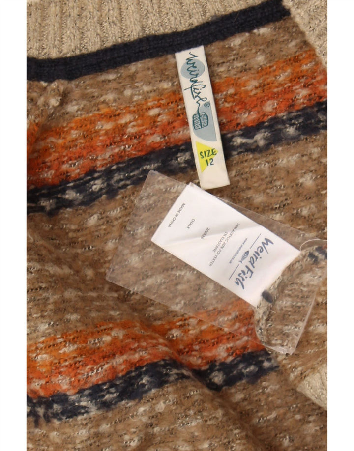 Weird Fish Longline-Cardigan für Damen, Gr. 12, Mittelbeige, geometrisch