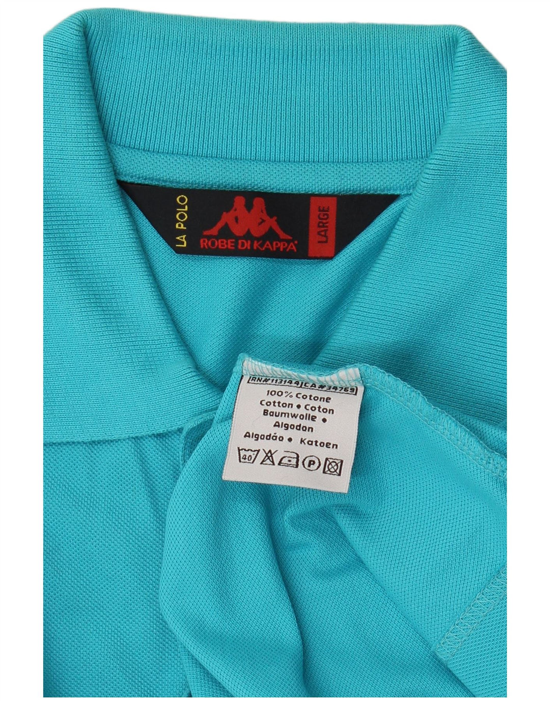 KAPPA Herren-Poloshirt, groß, blaue Baumwolle