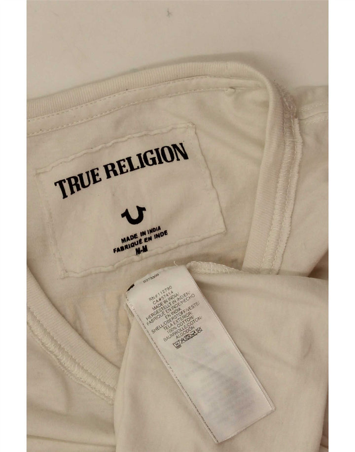 True Religion Herren-T-Shirt mit Grafik, mittelweiße Baumwolle