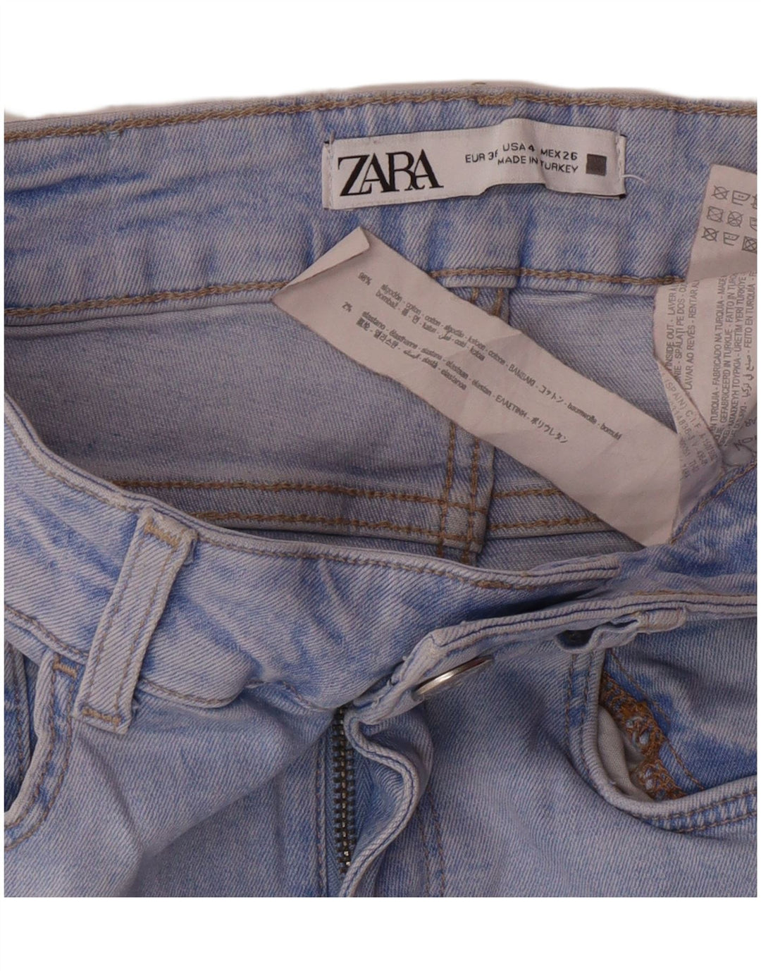 Zara Damen Skinny Jeans EU 36 XS W26 L27 Blau Baumwolle Modern