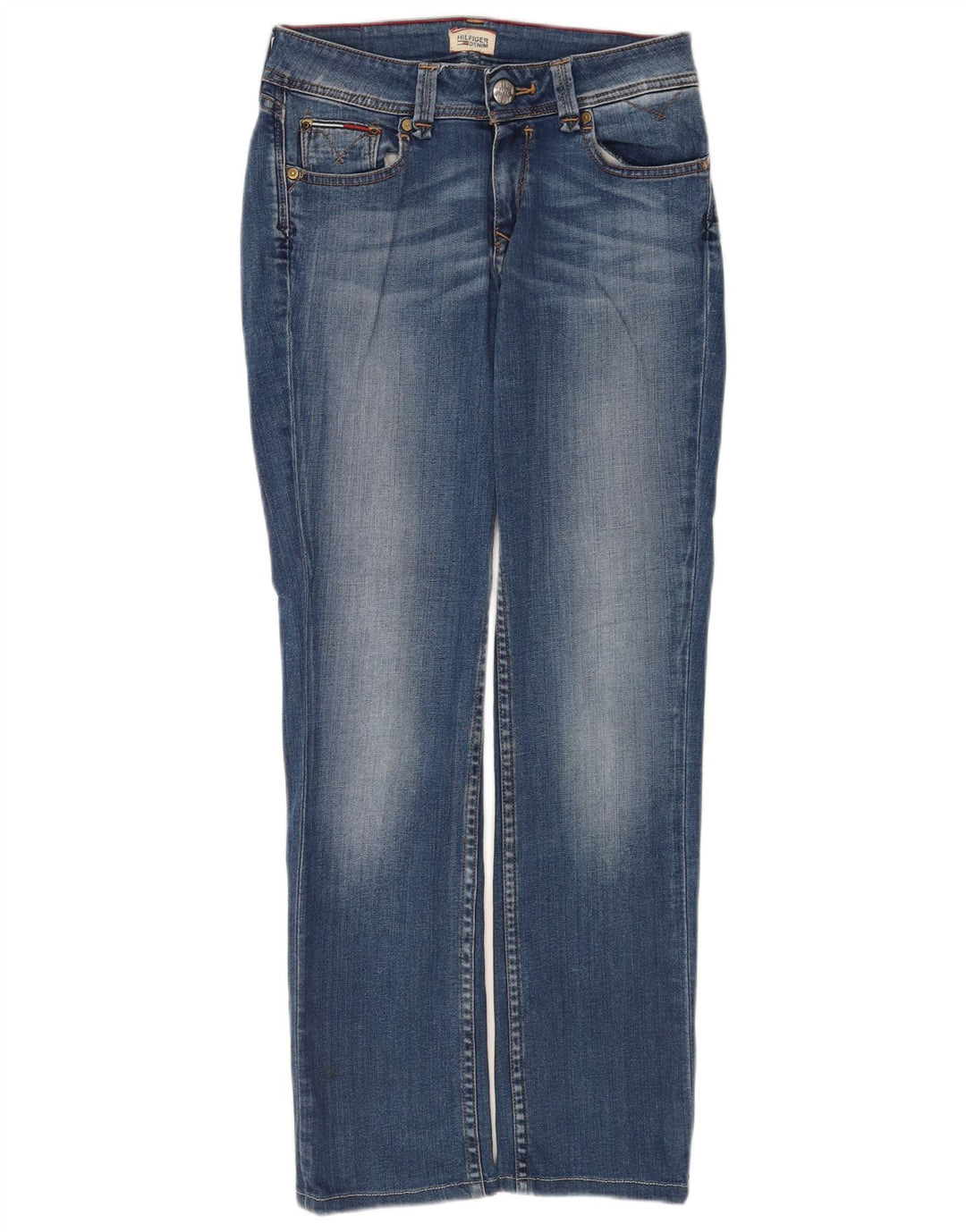 Tommy Hilfiger Damen Straight Jeans W27 L30 Blaue Baumwolle
