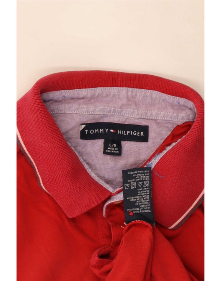 Tommy Hilfiger Herren-Poloshirt, große rote Baumwolle