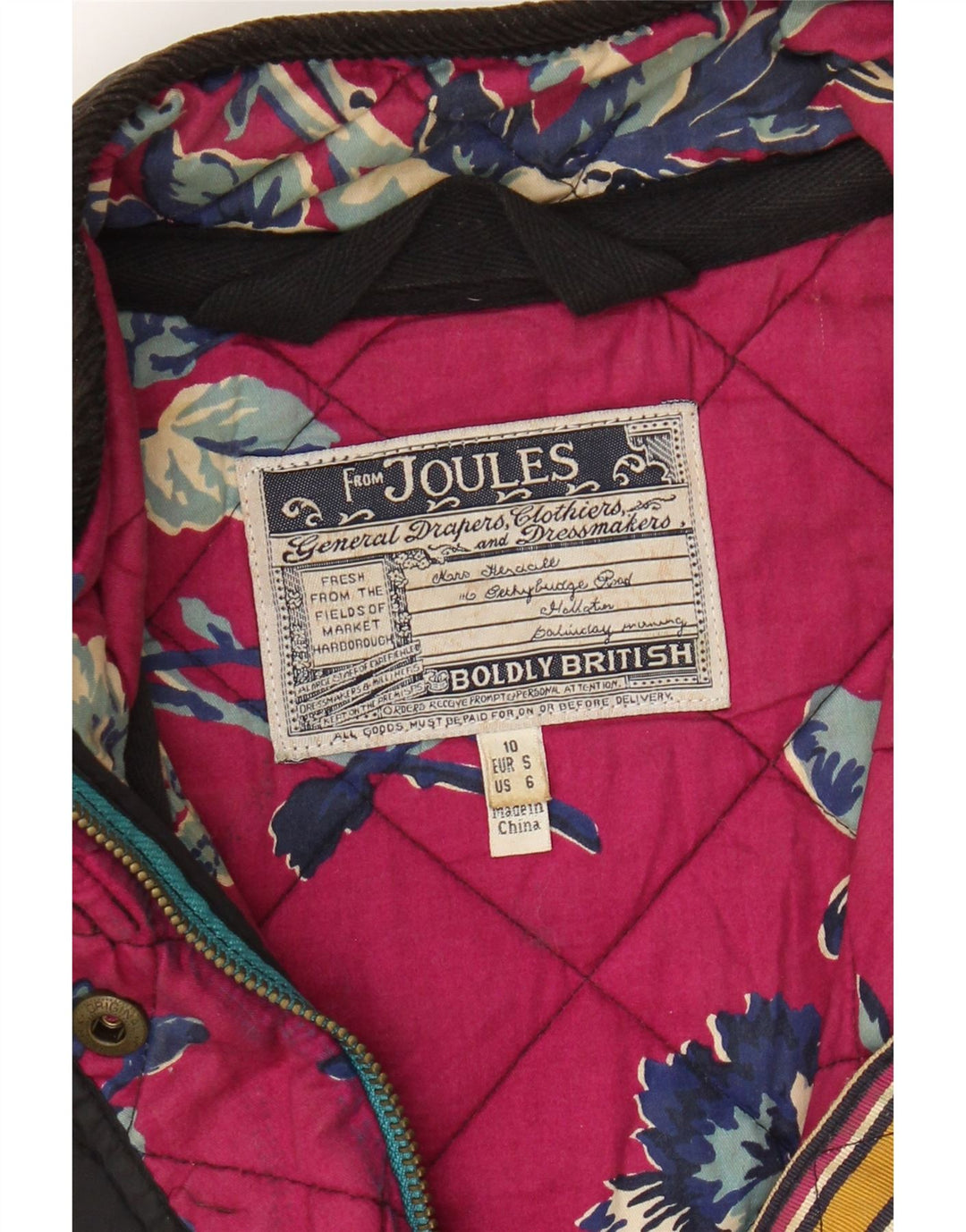 JOULES Womens Quilted Jacket UK 10 Small  Black Polyamide Vintage Joules and Second-Hand Joules from Messina Hembry 