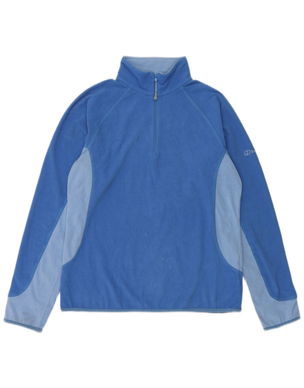Berghaus Damen-Fleecepullover mit Reißverschluss am Hals, UK 14, Größe L, Blau, Farbblock