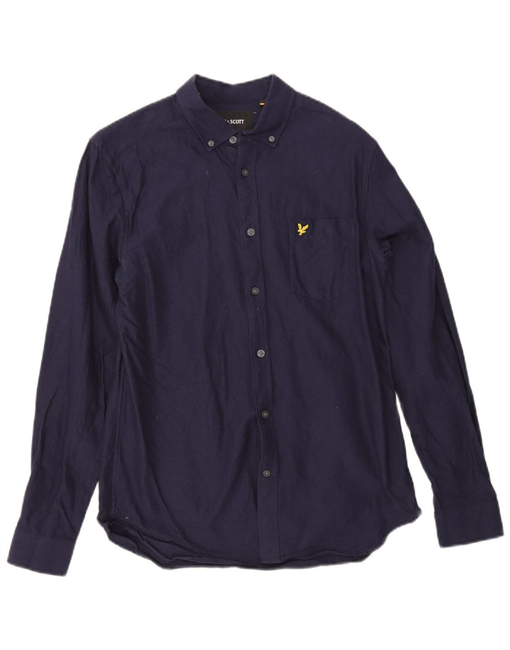 Lyle & Scott Herrenhemd, Größe S, Marineblau, Baumwolle