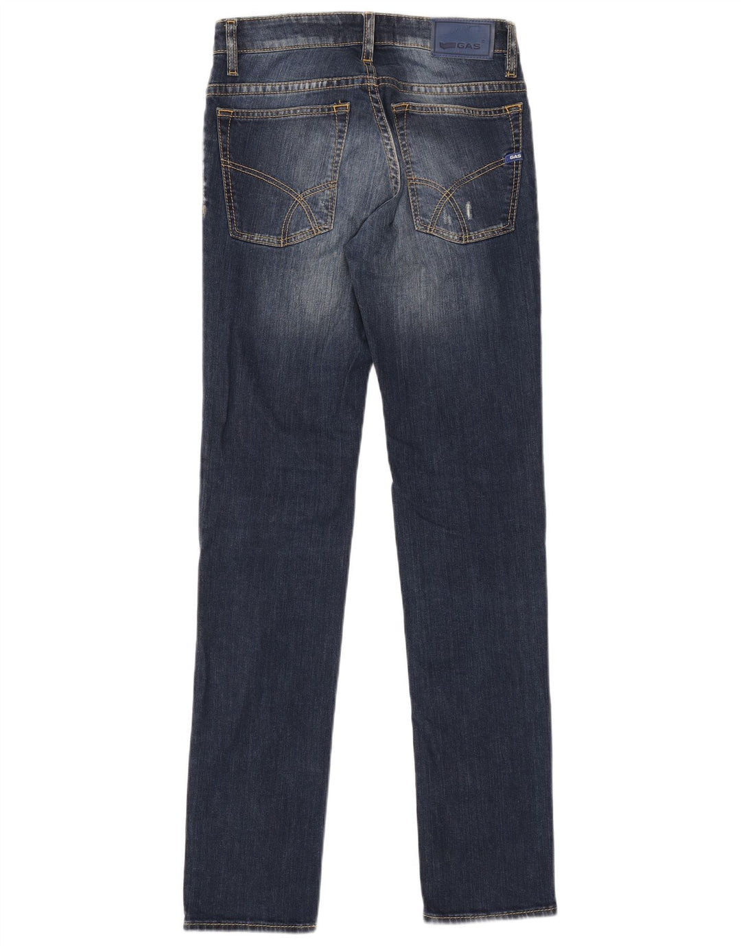GAS Herren Anders Distressed Slim Jeans W30 L34 Marineblau Baumwolle