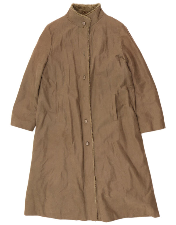 Dannimac Womens Sherpa Overcoat UK 14 Large Khaki Polyester