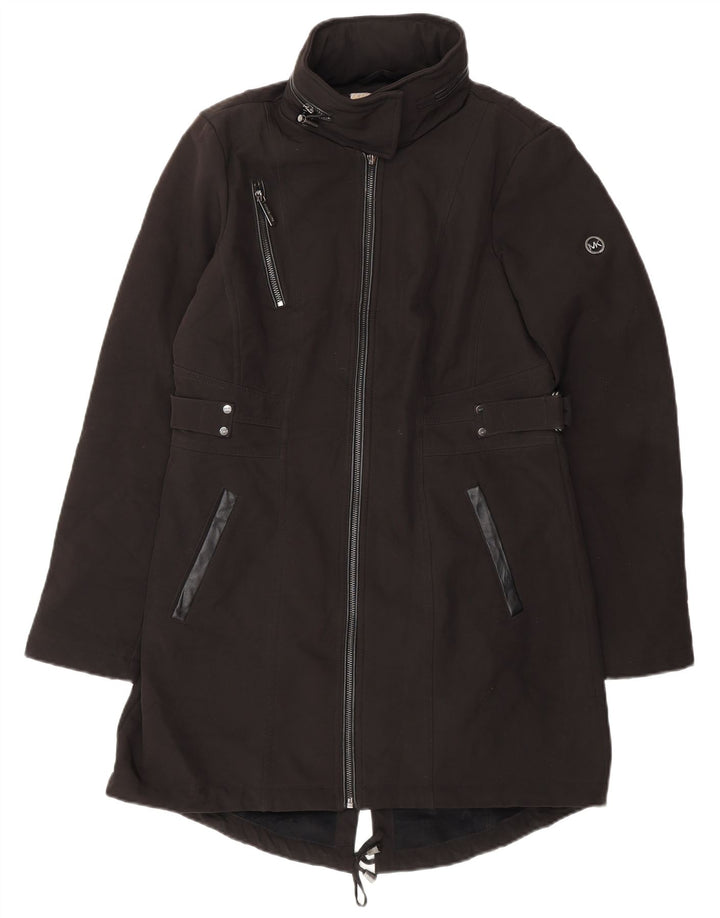Michael Kors Damen-Parka mit Kapuze, UK 10, Größe S, Schwarz, Polyester