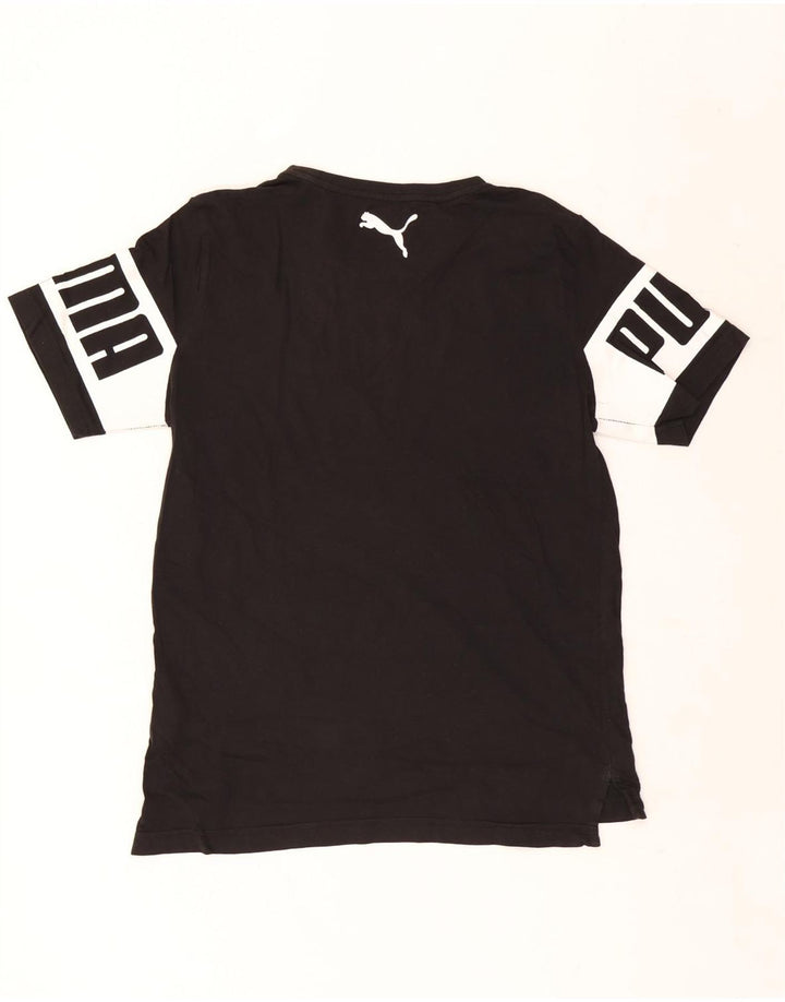 Puma Herren Grafik T-Shirt Top Small Schwarz Baumwolle