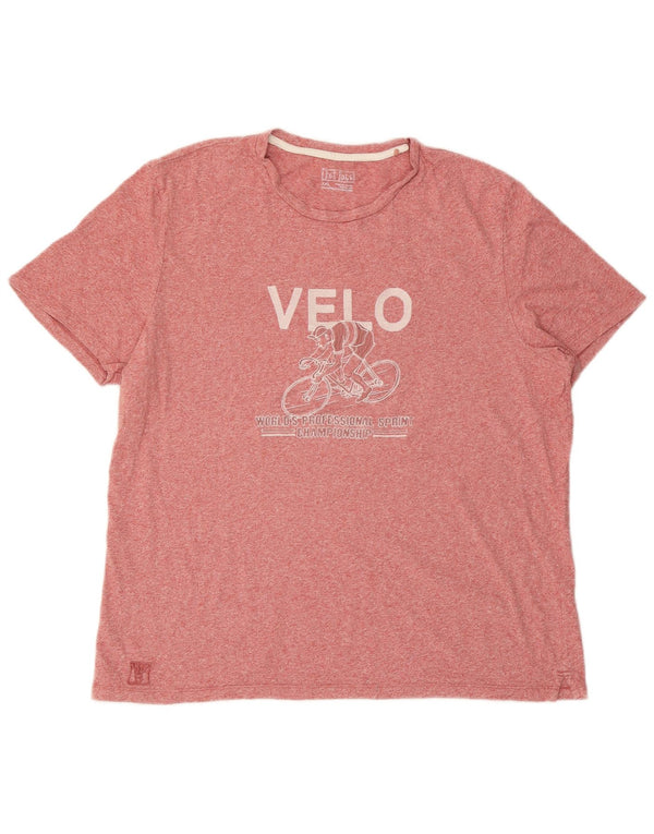 Fat Face Herren Grafik T-Shirt Top 2XL Rosa Baumwolle