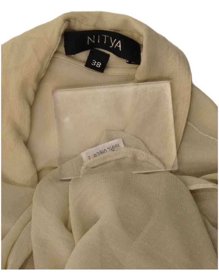Durchsichtige Damen-Hemdbluse von Nitya, EU 38, mittelbeige Viskose