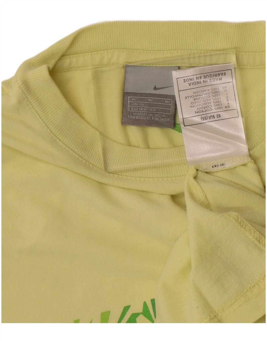 Nike T-Shirt mit Grafik für Jungen, 10–11 Jahre, mittelgelbe Baumwolle