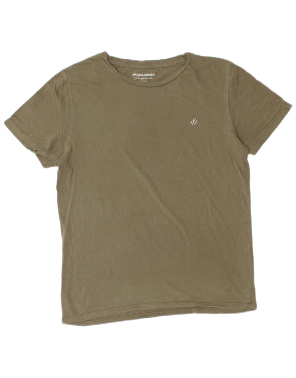Jack & Jones Herren T-Shirt Top Large Khaki Baumwolle
