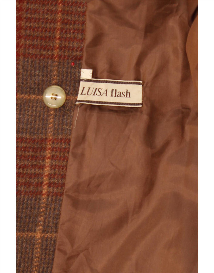 Vintage Damen Zweireihiger Mantel IT 40 Small Brown