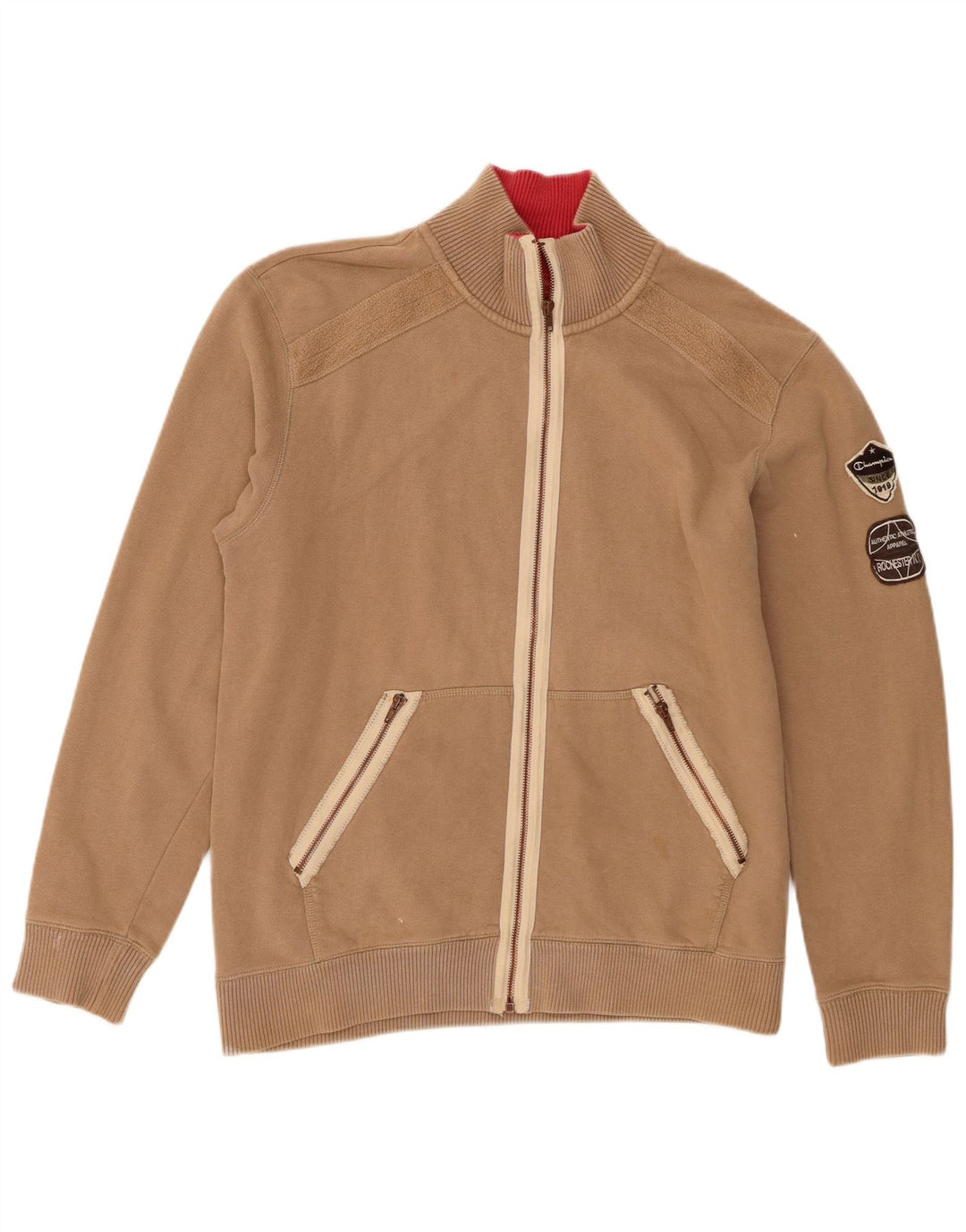 Champion Herren-Trainingsanzug-Top-Jacke, große beige Baumwolle