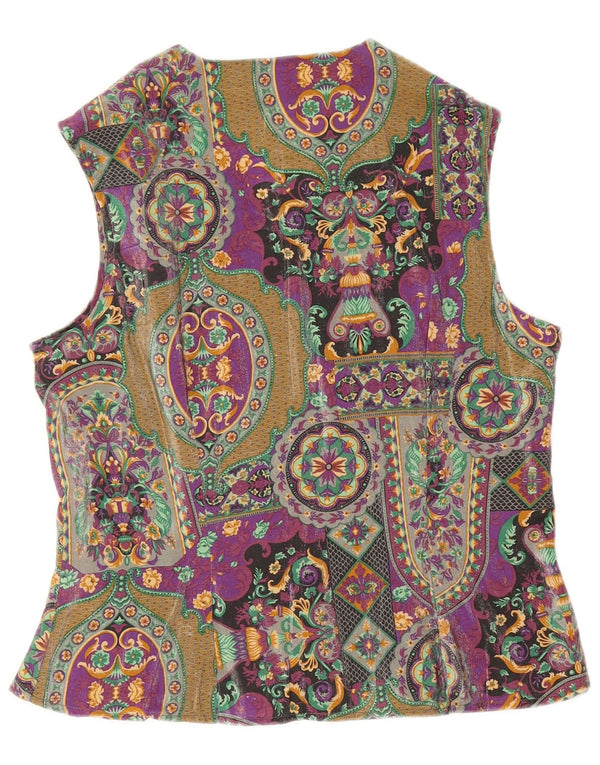 Vintage Damen Ärmellose Hemdbluse UK 18 XL Mehrfarbig Paisley