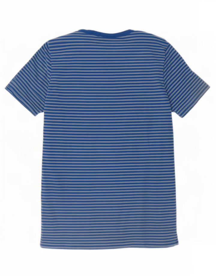 G-Star Damen T-Shirt-Oberteil aus mittelblauer Nadelstreifen-Baumwolle