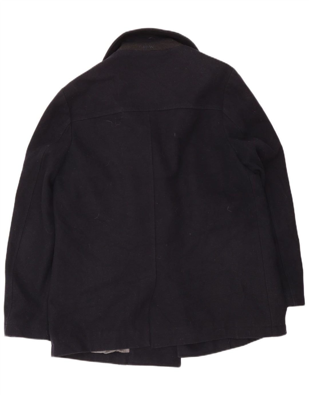 Crew Clothing Herren Zweireihiger Mantel UK 42 XL Marineblaue Wolle