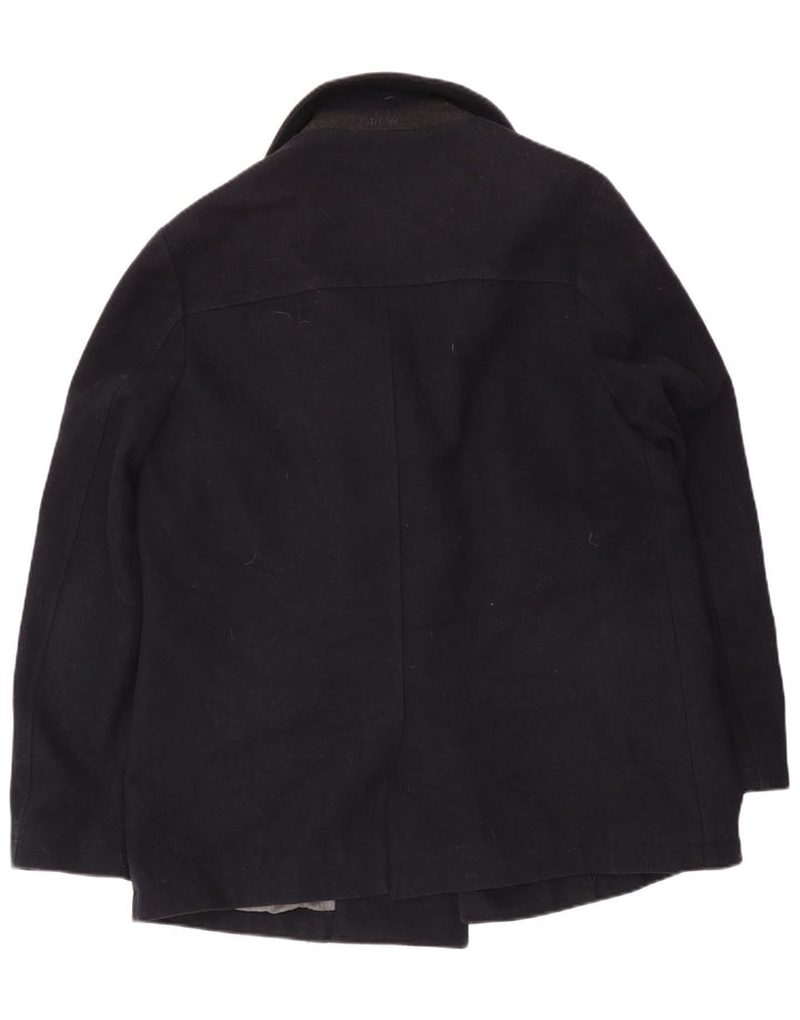 Crew Clothing Herren Zweireihiger Mantel UK 42 XL Marineblaue Wolle