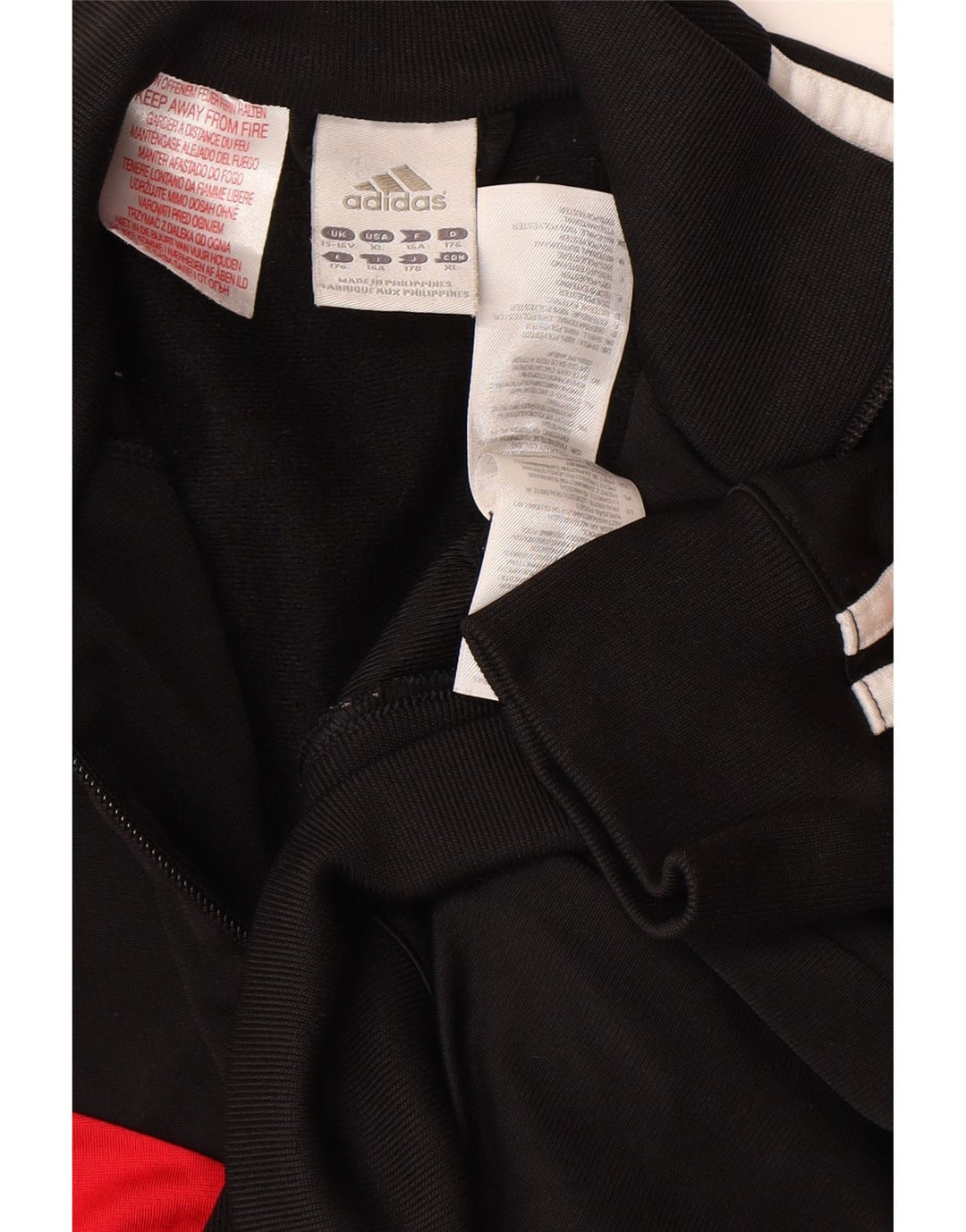 Adidas Jungen-Trainingsanzug-Top-Jacke, 15–16 Jahre, schwarzes Colourblock-Polyester