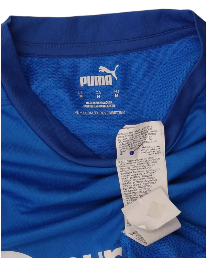 Puma Herren Grafik T-Shirt Top Mittelblaues Polyester