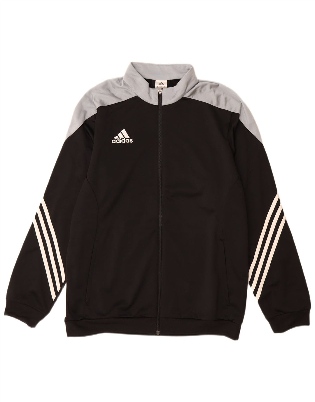 ADIDAS Herren-Trainingsanzug-Top-Jacke, großes schwarzes Farbblock-Polyester
