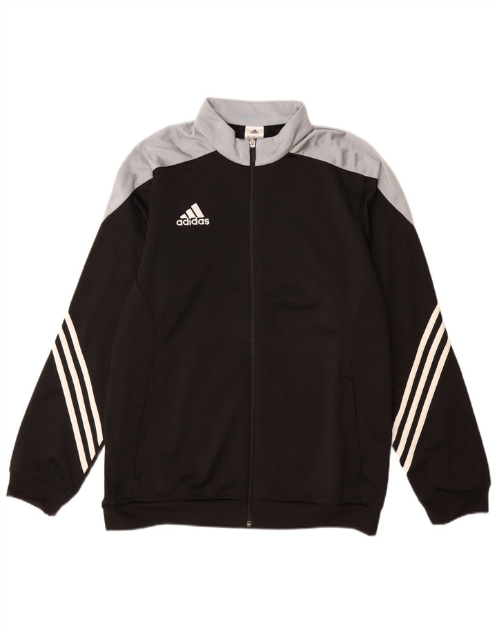 ADIDAS Herren-Trainingsanzug-Top-Jacke, großes schwarzes Farbblock-Polyester