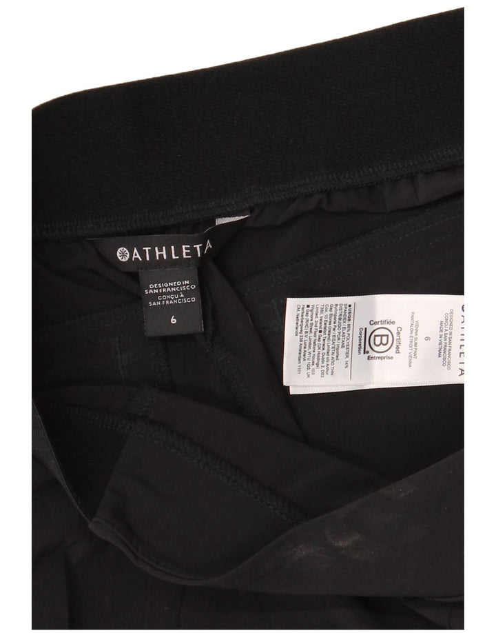 ATHLETA Damen Tapered Chino-Hose US 6 Medium W30 L30 Schwarz Polyester