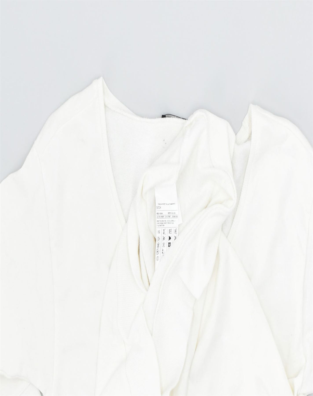 SISLEY Womens Jumper Dress UK 10 Small White Cotton | Vintage | Thrift | Second-Hand | Used Clothing | Messina Hembry 