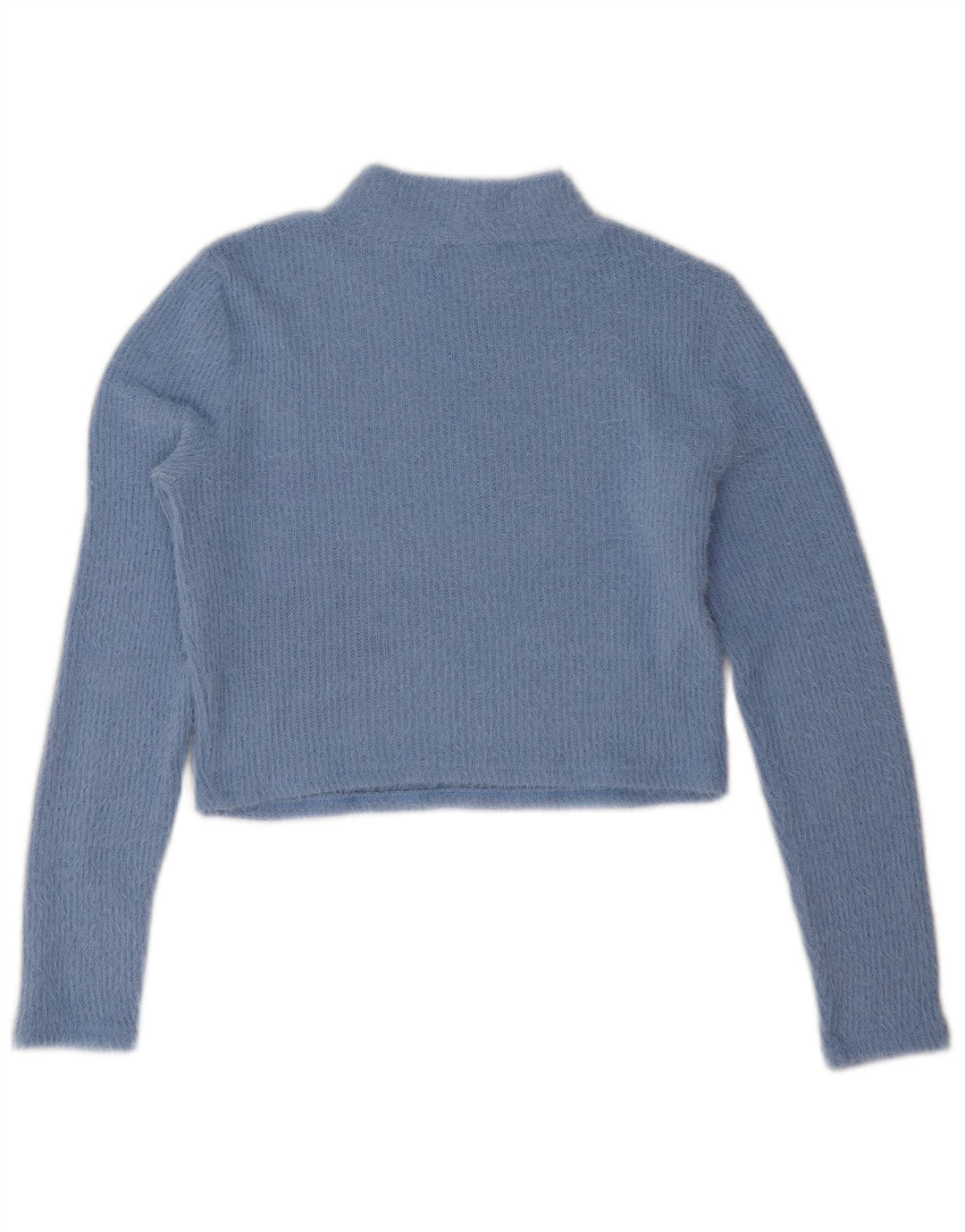 Zara Damen Crop Turtle Neck Pullover Pullover UK 16 Large Blau