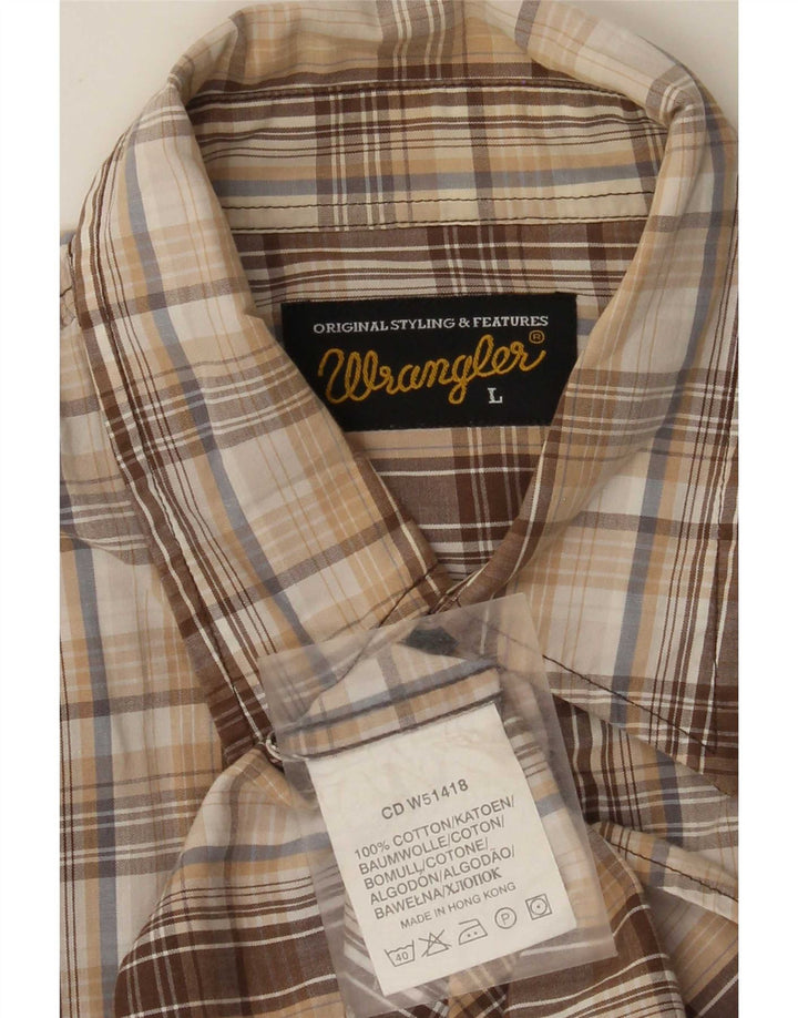 Wrangler Herrenhemd, groß, beige, kariert, Baumwolle