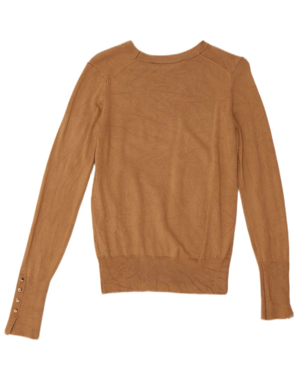 Zara Damen-Pullover mit U-Boot-Ausschnitt, Gr. 10, Beige, Viskose
