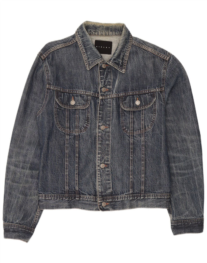 SISLEY Mens Denim Jacket UK 40 Large Blue Cotton