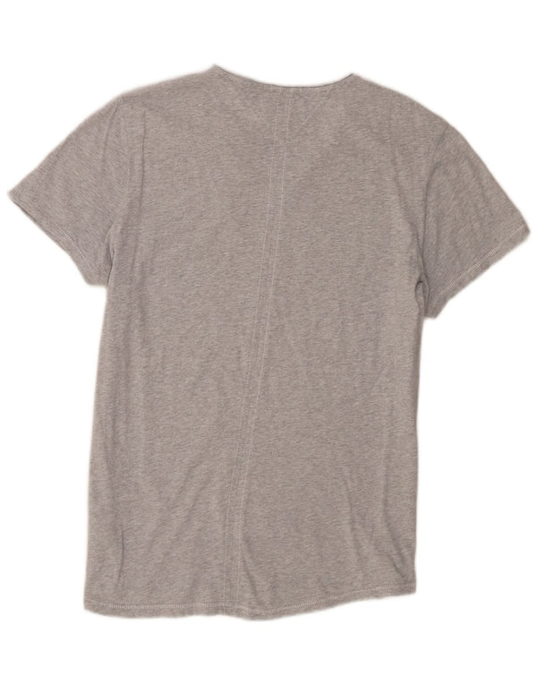 Tommy Hilfiger Damen Slim Fit T-Shirt Top UK 16 Large Grau Baumwolle