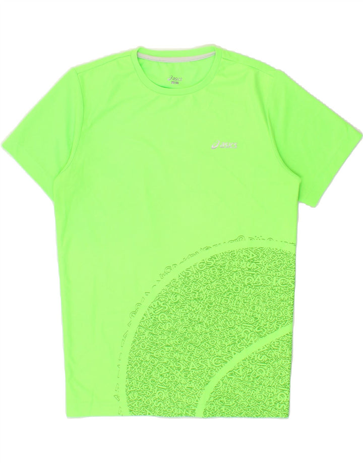 ASICS Mens Graphic T-Shirt Top Small Green Polyester Vintage Asics and Second-Hand Asics from Messina Hembry 