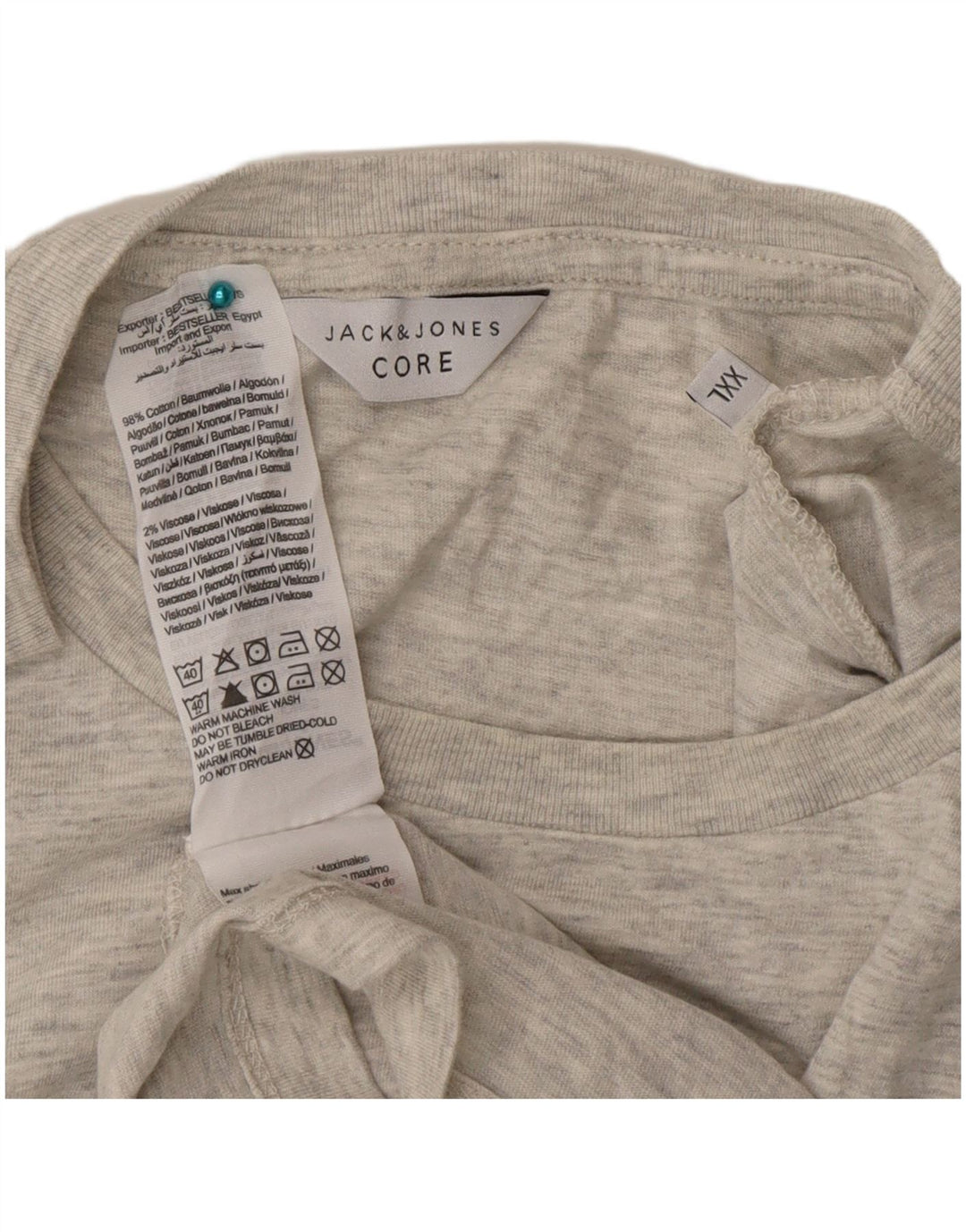 Jack & Jones Herren Grafik T-Shirt Top 2XL Grau Baumwolle