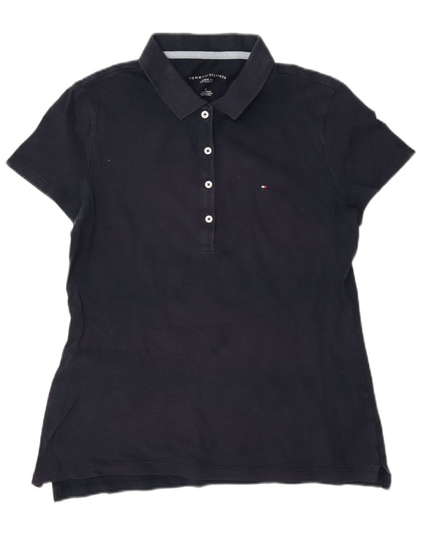 Tommy Hilfiger Damen-Poloshirt mit klassischer Passform, UK 14, mittleres Marineblau