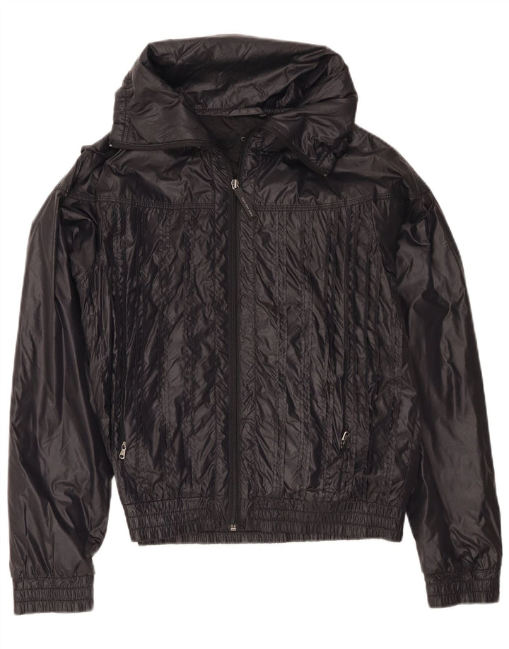 Calvin Klein Damen Bomberjacke UK 6 XS Schwarzes Nylon