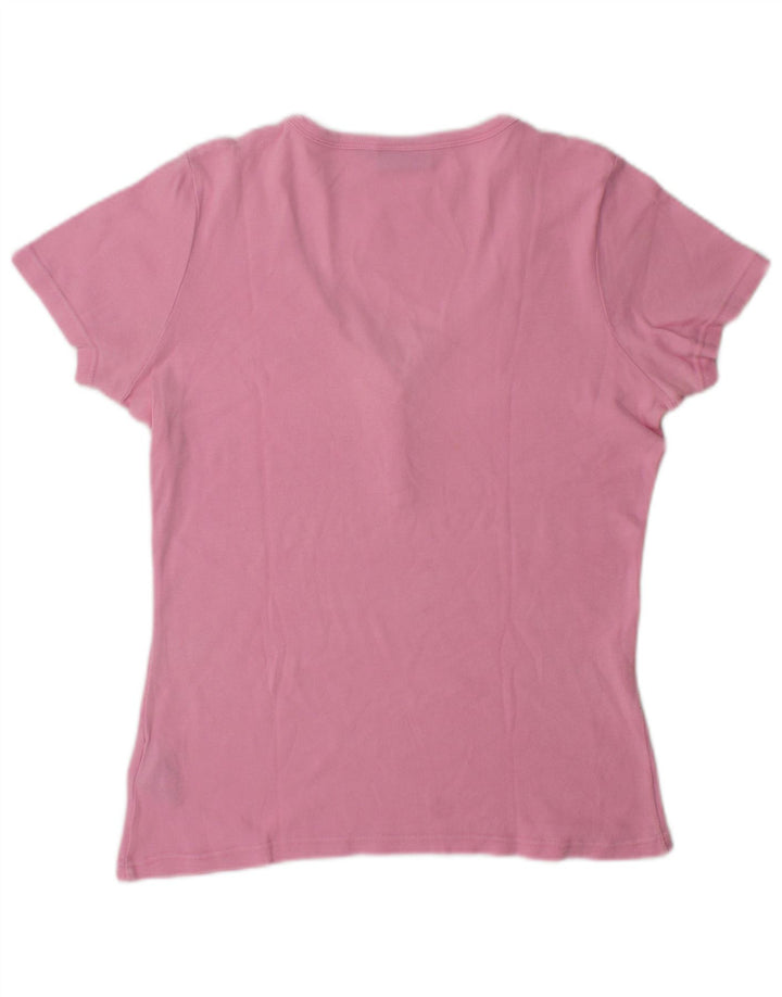 Fila Damen T-Shirt Top UK 14 Mittelrosa Baumwolle