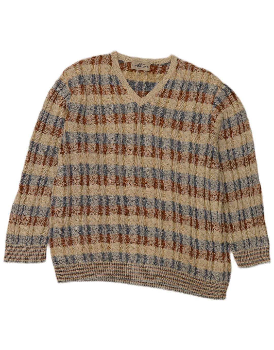 Hemmond Herren-Pullover mit V-Ausschnitt, XL, mehrfarbig, kariert, Baumwolle