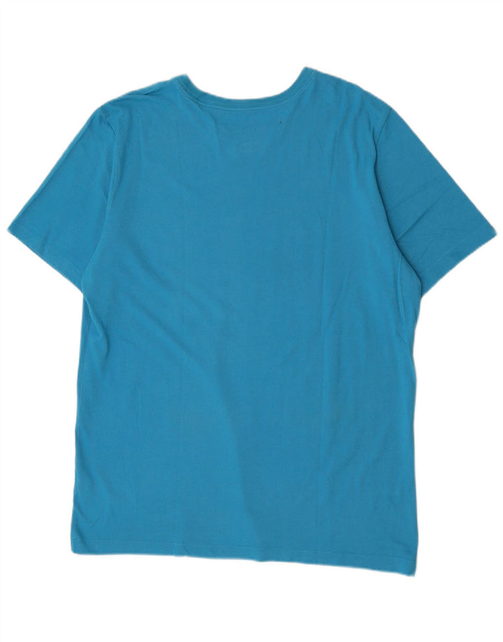 Nike Herren Dri Fit T-Shirt Top Large Blau Baumwolle