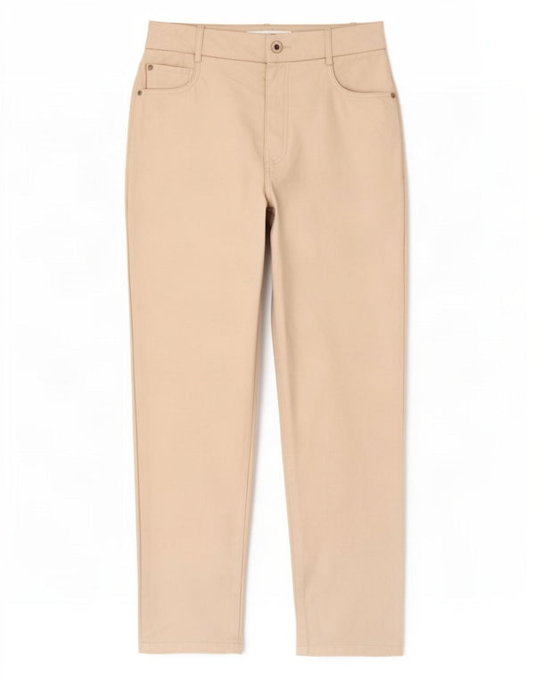 Zara Damen Tapered Kunstlederhose EU 38 Small W28 L27 Beige