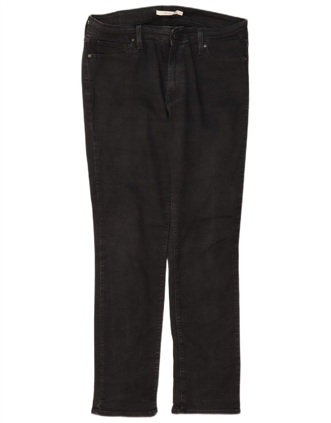 Levi's Damen 712 Slim Jeans W32 L32 Schwarze Baumwolle