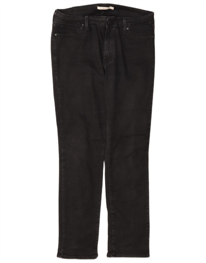 Levi's Damen 712 Slim Jeans W32 L32 Schwarze Baumwolle