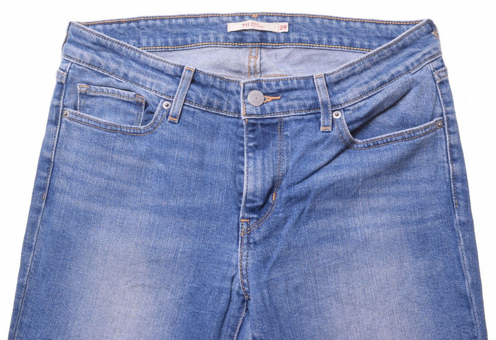 LEVI'S Womens 711 Jeans W29 L30 Blue Cotton Skinny