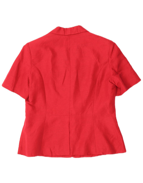 Cacharel Damen Kurzarm-Blazerjacke mit 3 Knöpfen IT 44 Mittelrot
