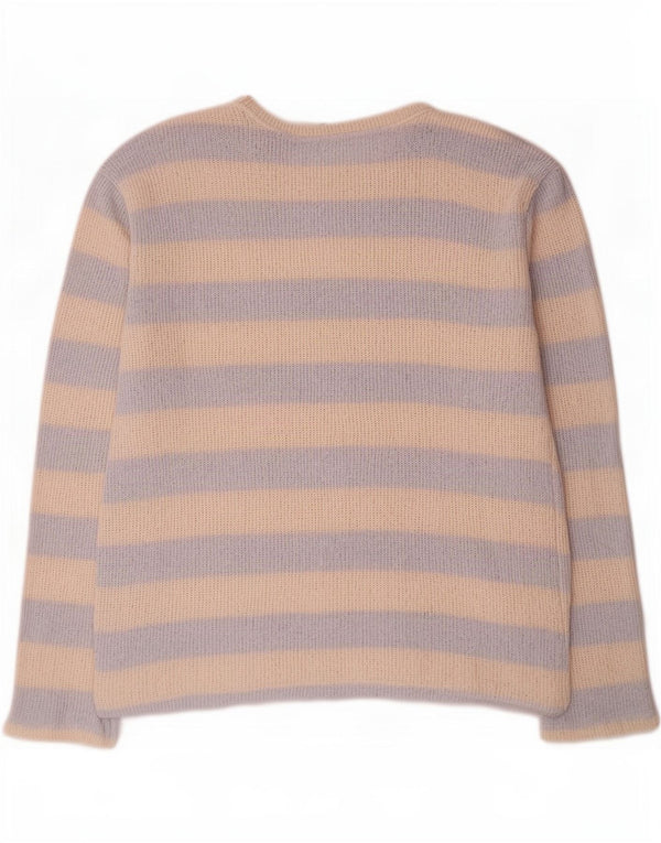 Zara Womens Boat Neck Jumper Sweater UK 14 Medium Blue Striped