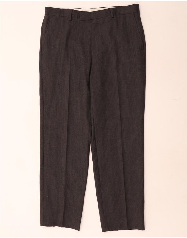 Marks & Spencer Herren-Anzughose mit maßgeschneiderter Passform, gerade, W34, L30, Grau