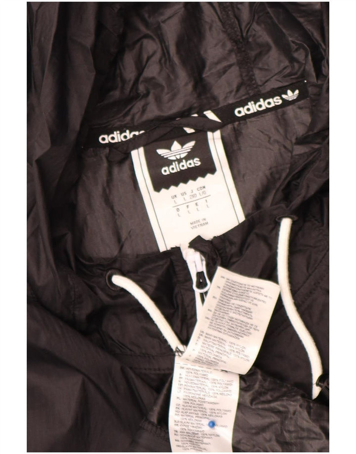 Adidas Herren Kapuzen-Regenjacke UK 40 Large Schwarz Nylon